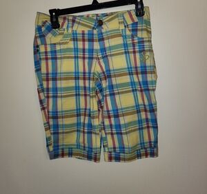 South Pole Plaid Women Shorts - Yellow, Blue, Red